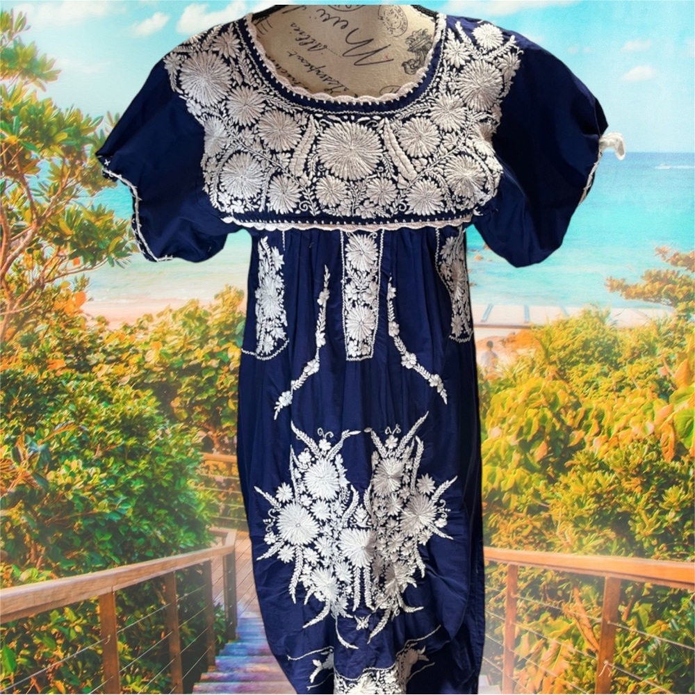 Embroidered Caftan Dress